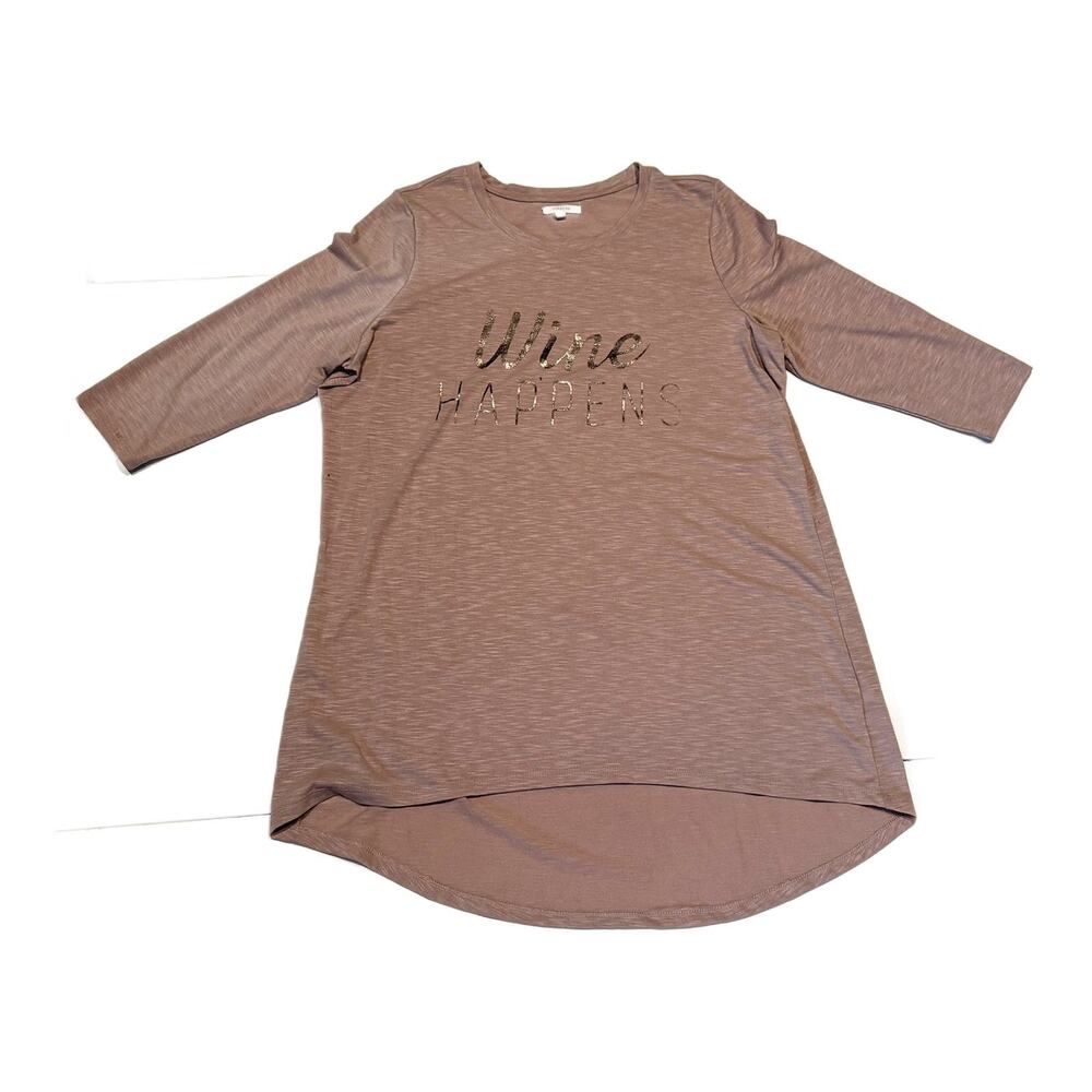 Maurices Wine Happens Graphic Tee Blush Pink Size 0